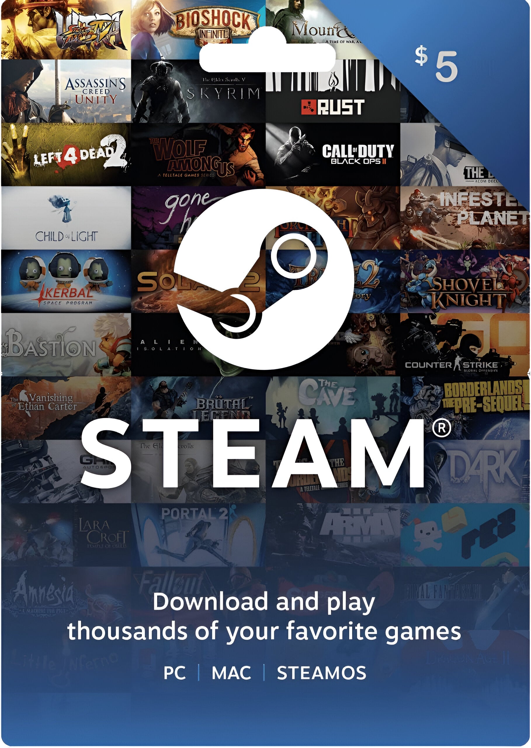 Steam Wallet Gift Card USA 5 USD